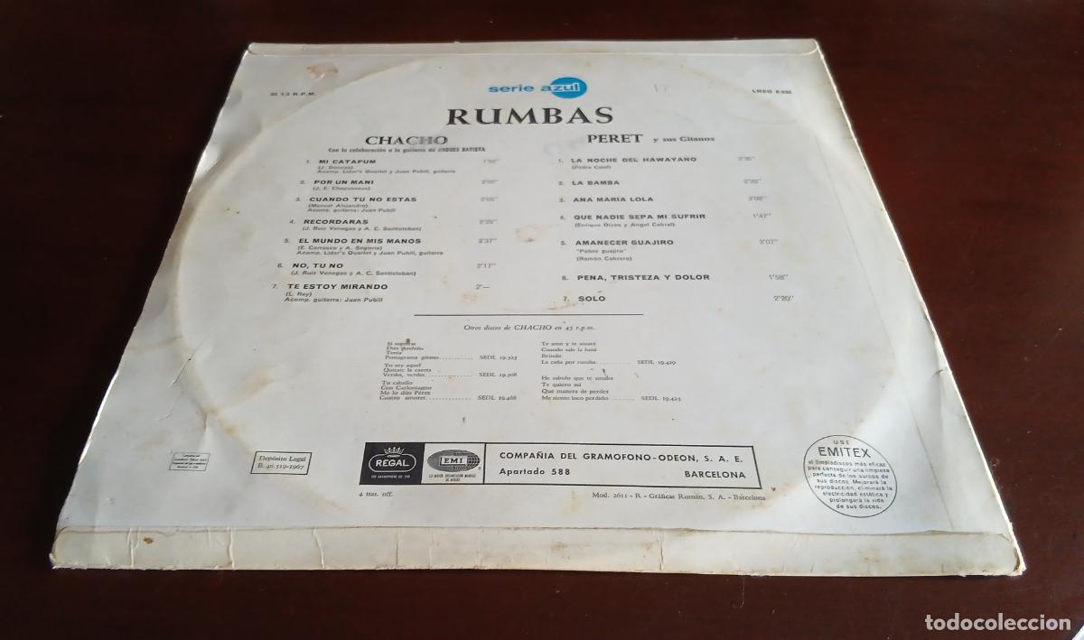 Discos de vinilo: CHACHO - PERET y SUS GITANOS - RUMBAS - LP - 1967 - Foto 2