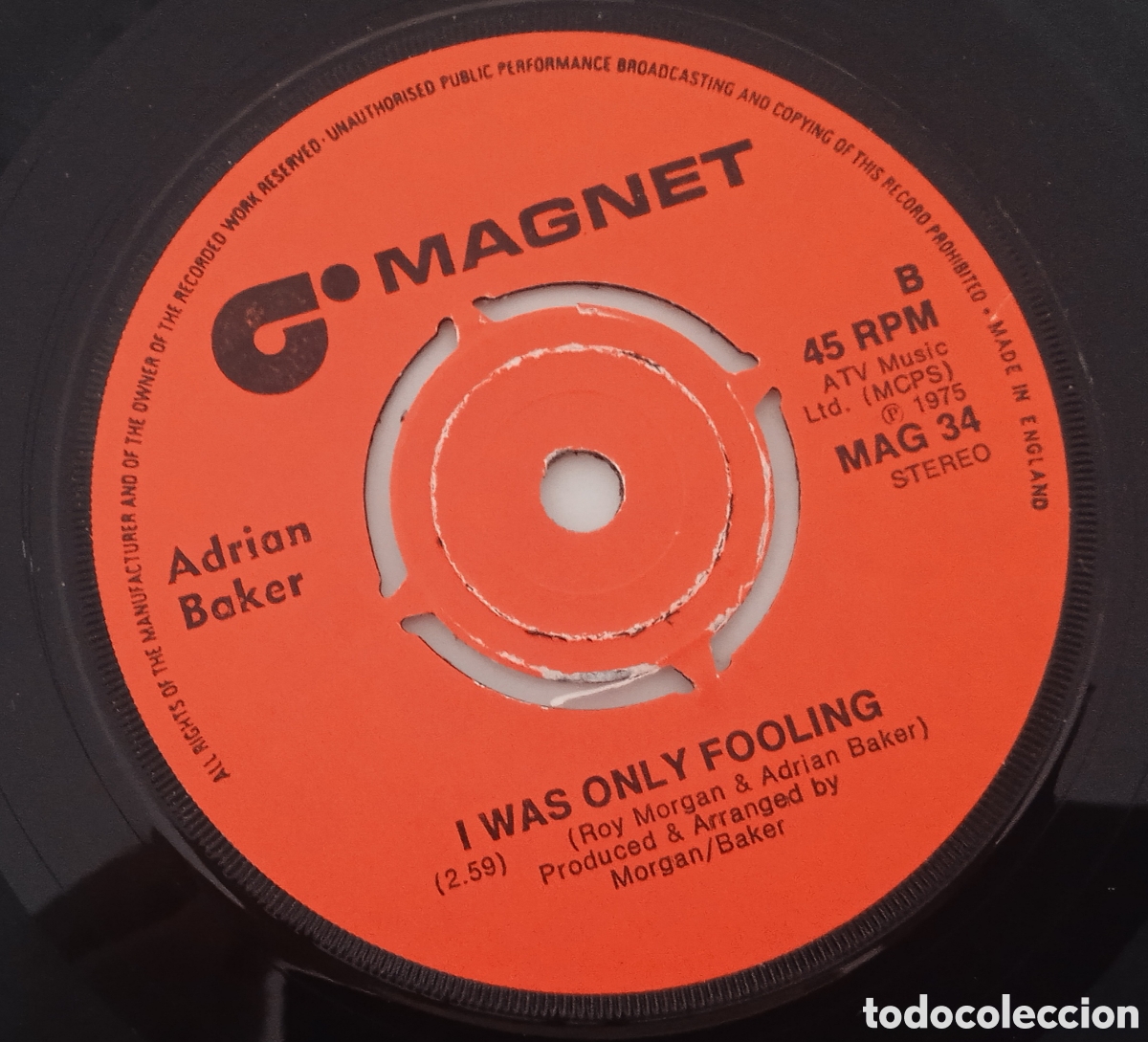 Discos de vinilo: ADRIAN BAKER - Sherry (1975) single - Foto 2