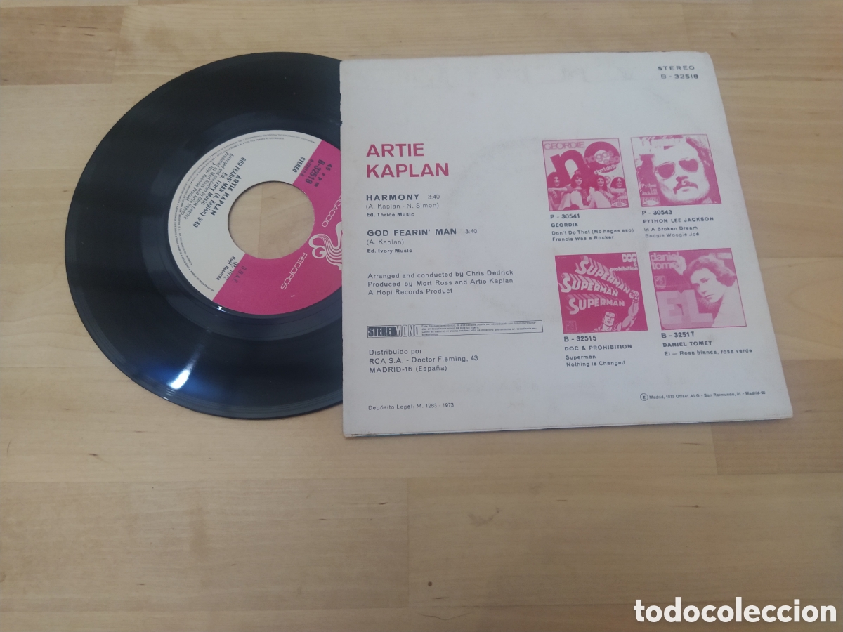 Discos de vinilo: ARTIE KAPLAN - LA VERSI&Oacute;N ORIGINAL DE &rdquo;HARMONY&rdquo; - Foto 2