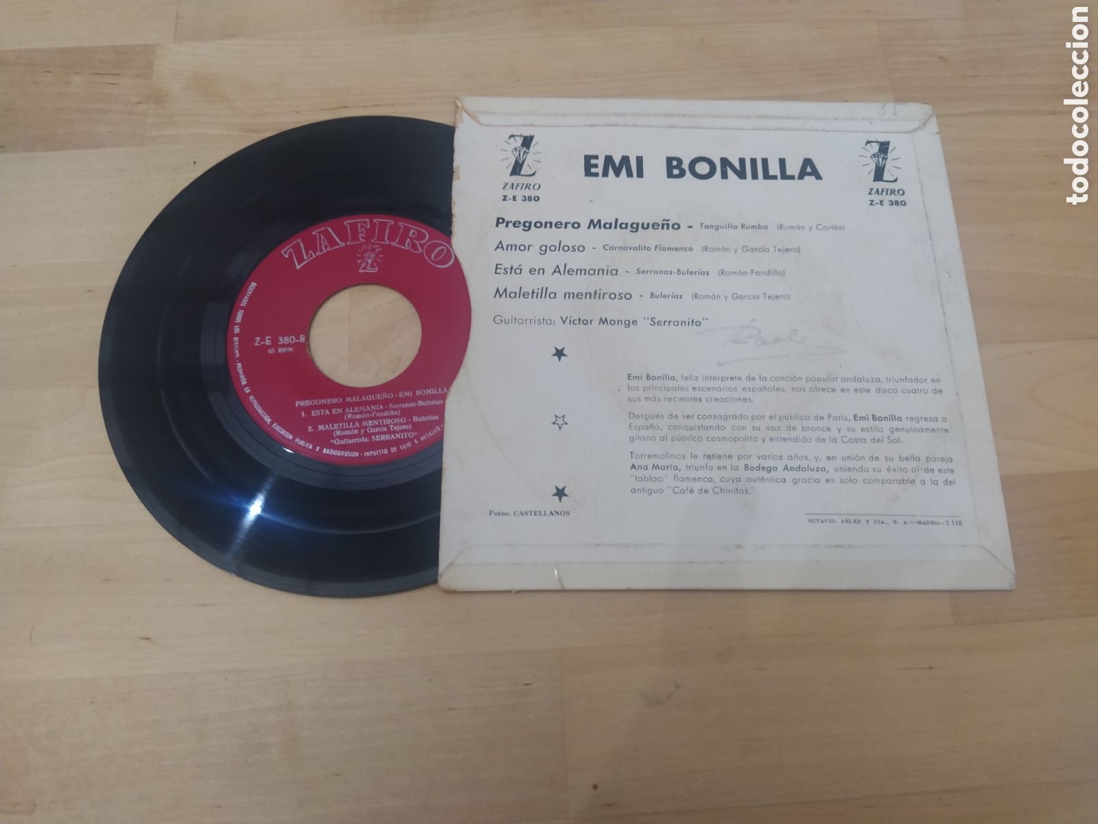 Discos de vinilo: EMI BONILLA - PREGONERO MALAGUE&Ntilde;O - Foto 2