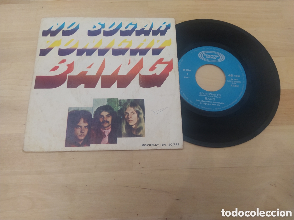 Discos de vinilo: BANG - NO SUGAR TONIGHT/IDEALIST REALIST - DISCO SINGLE VINILO - Foto 1