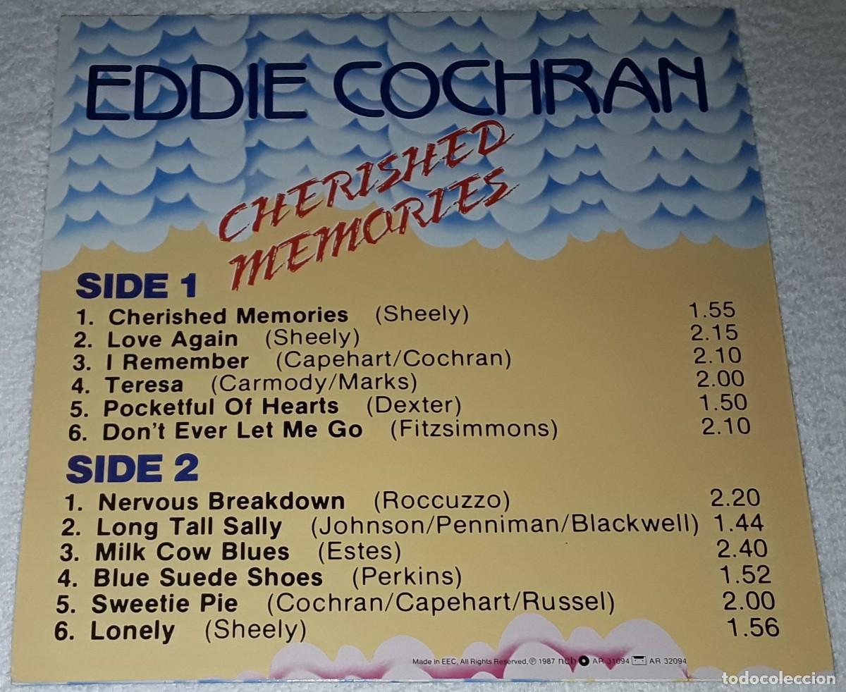 Discos de vinilo: LP - EDDIE COCHRAN - CHERISHED MEMORIES - Foto 2