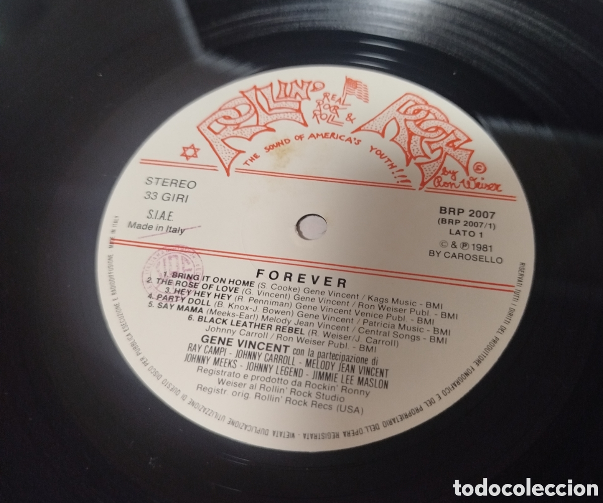 Discos de vinilo: Gene Vincent - Forever - Foto 3