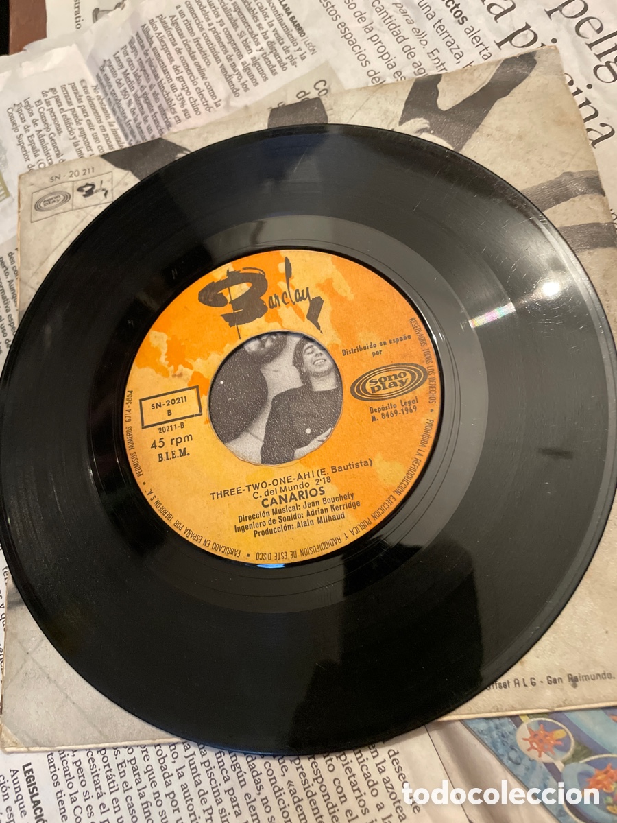 Discos de vinilo: Canarios Pain / Three-two-one-ah! 1969 - Foto 4