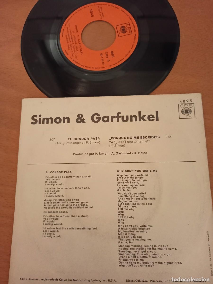 Discos de vinilo: DISCO VINILO DE 45 RPM DE SIMON Y GARFUNEL - Foto 2