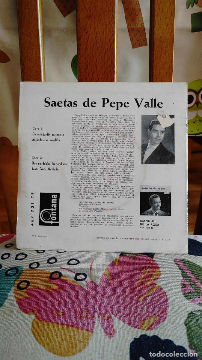 Discos de vinilo: PEPE VALLE-EP SAETAS - Foto 2