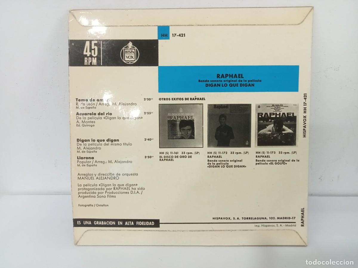 Discos de vinilo: RAPHAEL - DIGAN LO QUE DIGAN - Foto 2