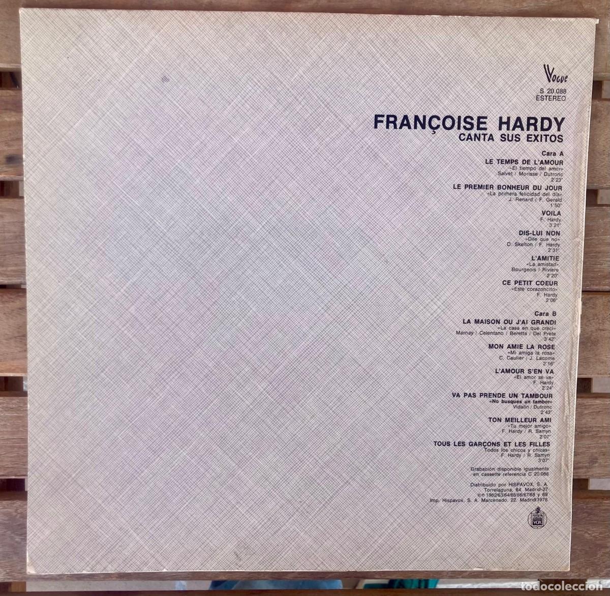 Discos de vinilo: FRANCOISE HARDY - Canta sus &eacute;xitos - Foto 2