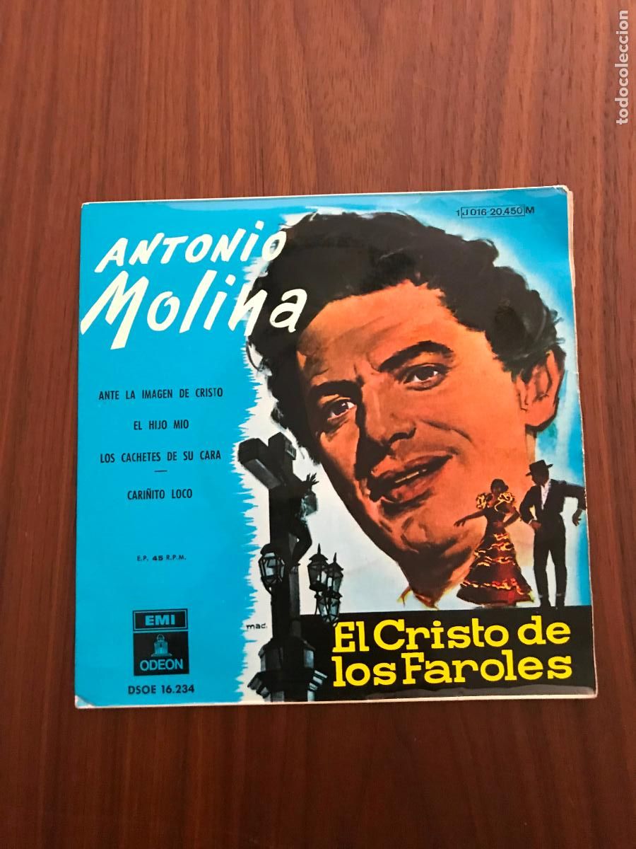 Discos de vinilo: SINGLE ANTONIO MOLINA , EL CRISTO DE LOS FAROLES , ODEON - Foto 1