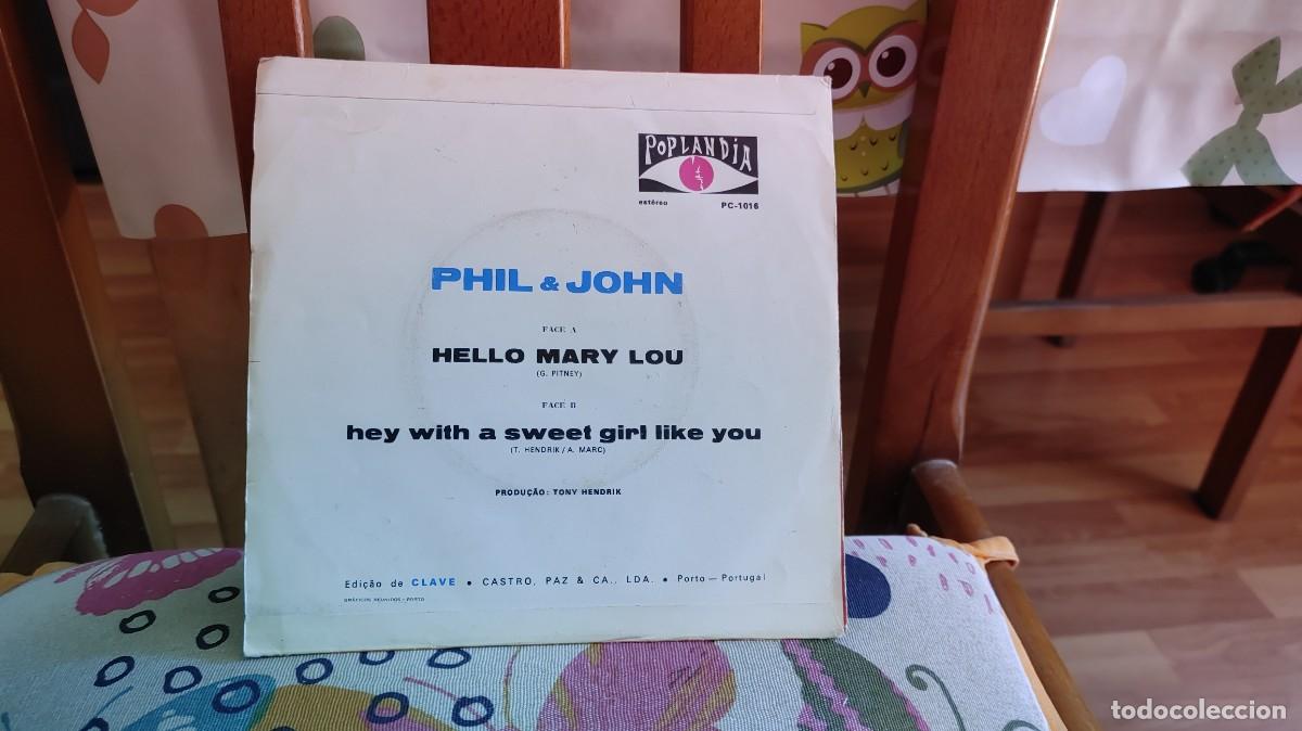 Discos de vinilo: PHIL & JOHN-SINGLE HELLO MARY LOU - Foto 2