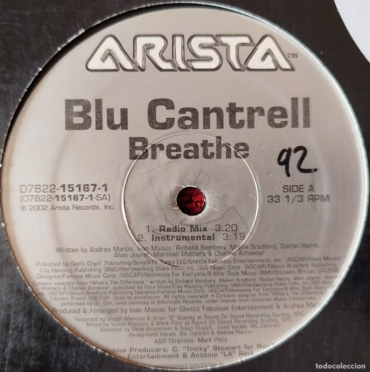 Discos de vinilo: BLU CANTRELL ** Breathe ** MAXI SINGLE VINILO 2002 USA - Foto 2