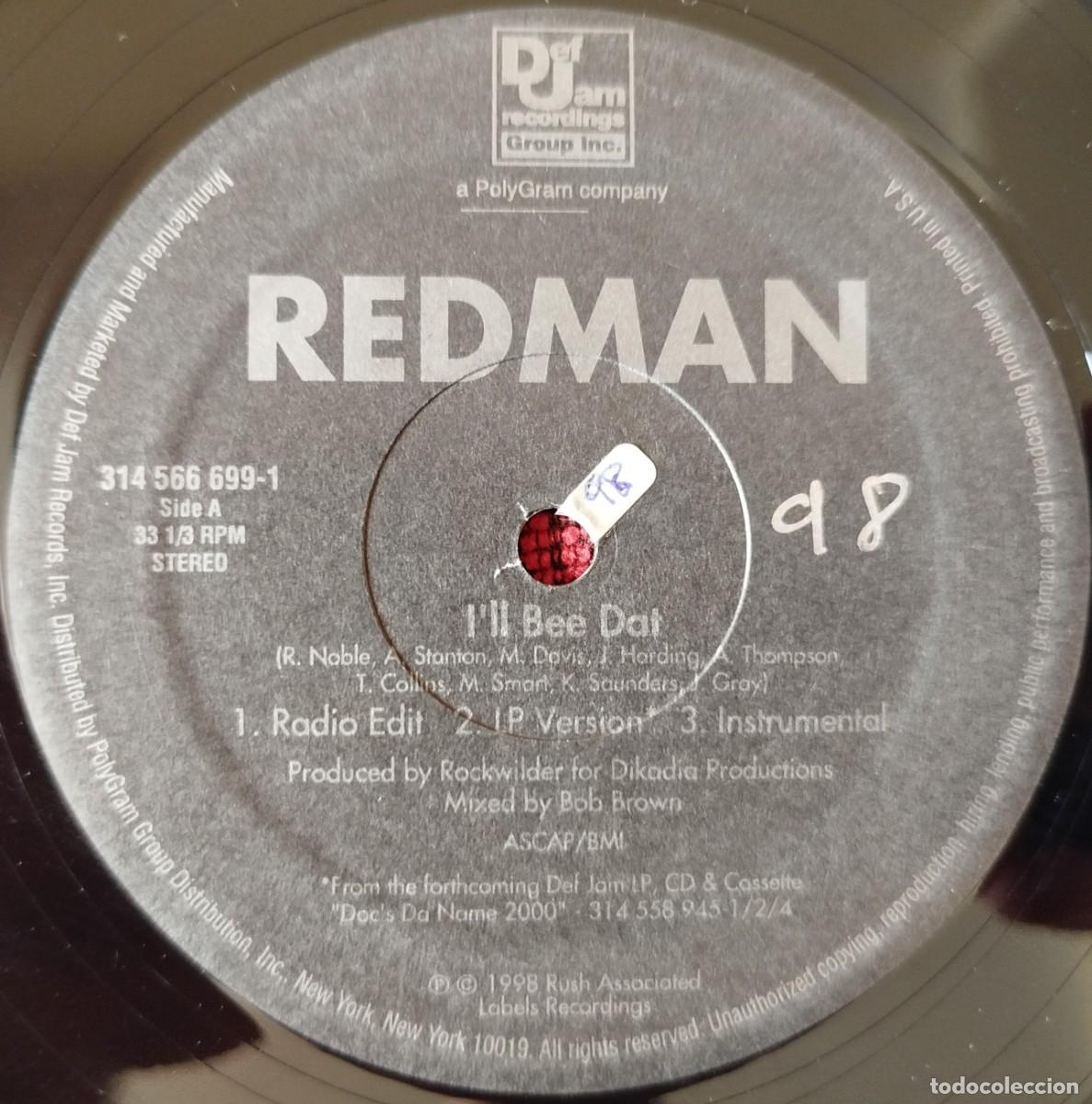 Discos de vinilo: REDMAN ** Ill Bee Dat ** MAXI SINGLE VINILO 1998 USA - Foto 3