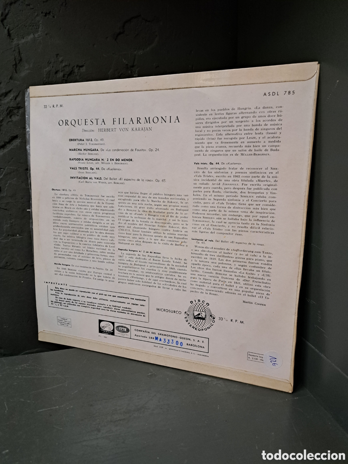 Discos de vinilo: Tchaikovsky. Obertura 1812 - Foto 2
