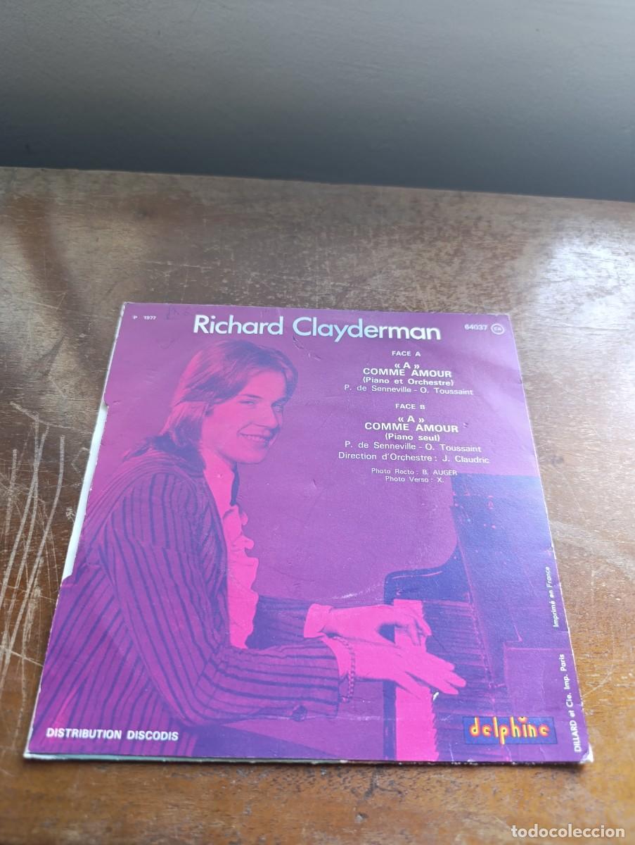 Discos de vinilo: Disco de vinilo single Richard Clayderman &ndash; A Comme Amour - Foto 3