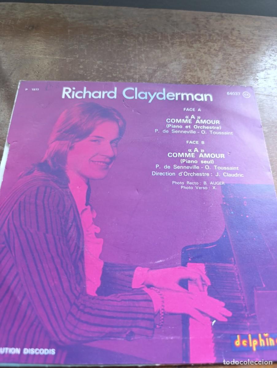 Discos de vinilo: Disco de vinilo single Richard Clayderman &ndash; A Comme Amour - Foto 4