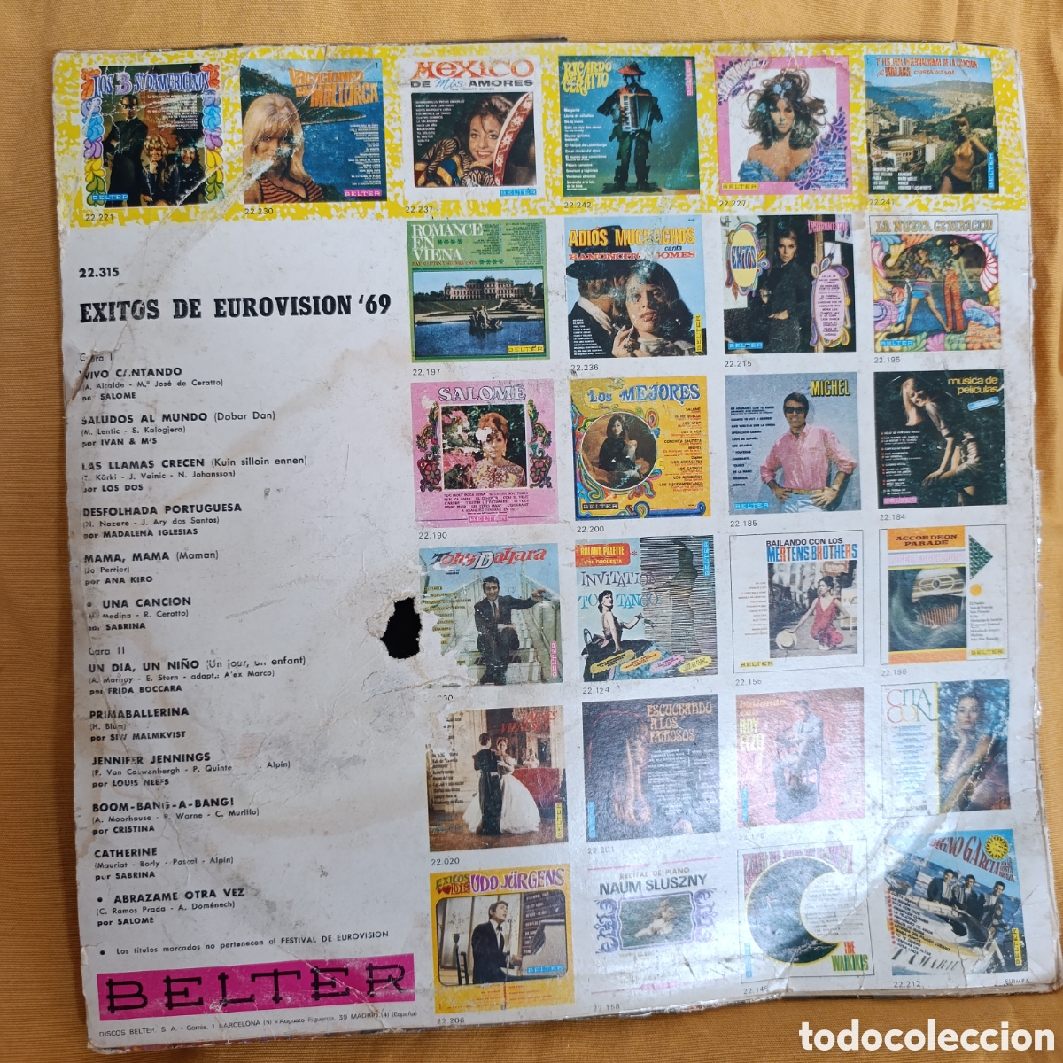 Discos de vinilo: Exitos de Eurovisi&oacute;n de 1969.&nbsp;Disco vinilo - Foto 2