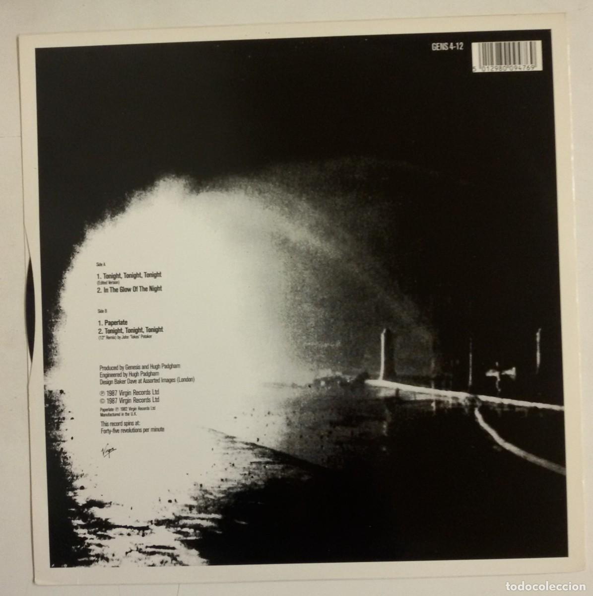 Discos de vinilo: Genesis - Tonight, Tonight, Tonight Maxisingle 12&rdquo; UK 1987 - Foto 2