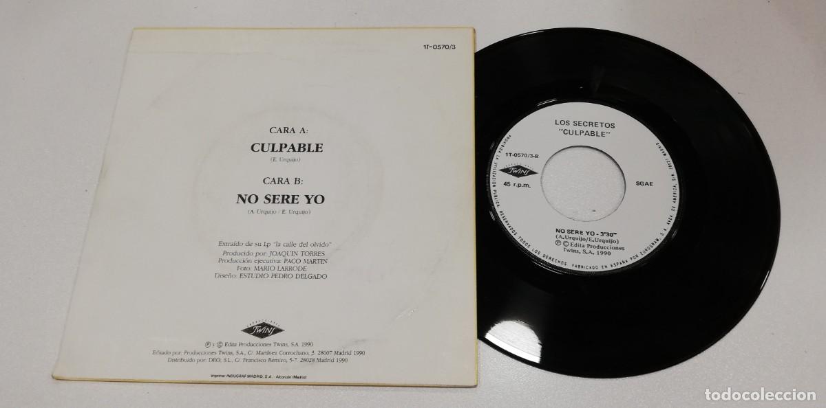 Discos de vinilo: SCO99-Los Secretos - Culpable (7&rdquo;, Single) - Foto 2