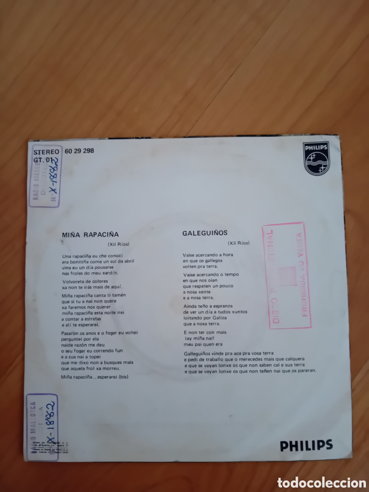 Discos de vinilo: XIL RIOS. MI&Ntilde;A RAPACI&Ntilde;A. GALEGUI&Ntilde;OS - Foto 2