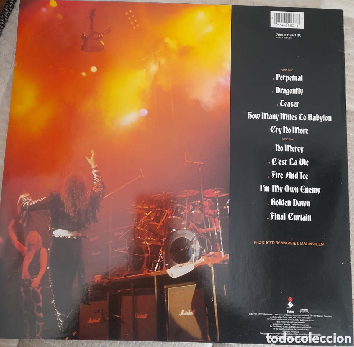 Discos de vinilo: YNGWIE MALMSTEEN - FIRE & ICE- LP 1992 + INSERT - Foto 2