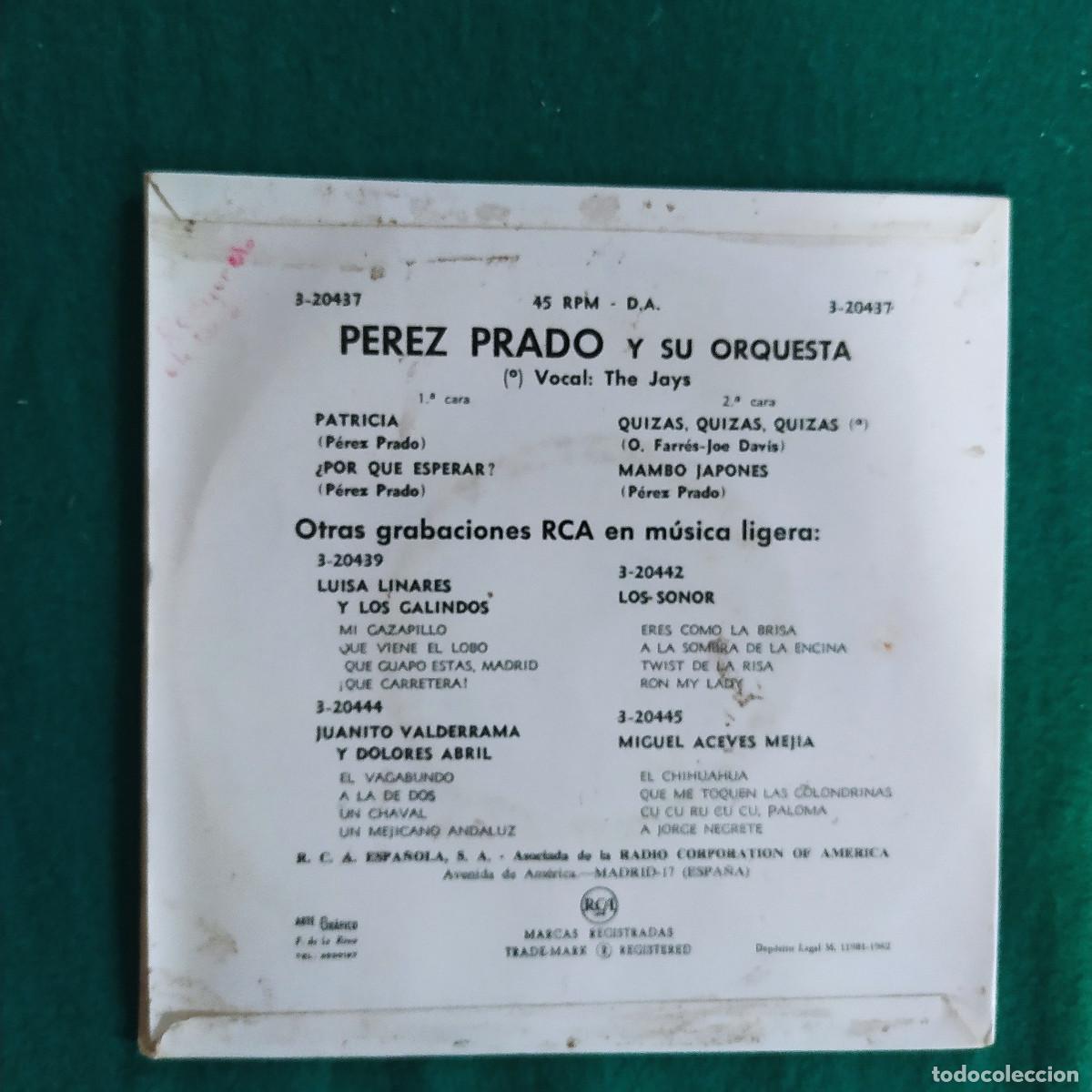 Discos de vinilo: Perez Prado Y Su Orquesta* &ndash; Patricia - Foto 2
