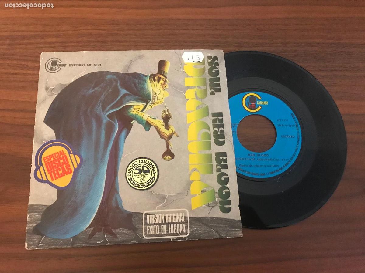 Discos de vinilo: SINGLE RED BLOOD , DR&Aacute;CULA , COLUMBIA - Foto 1