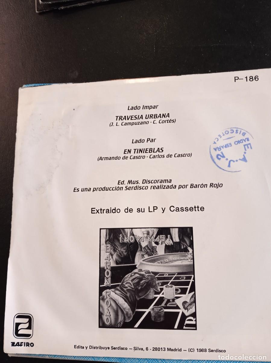 Discos de vinilo: BAR&Oacute;N ROJO- TRAVES&Iacute;A URBANA. SINGLE - Foto 2