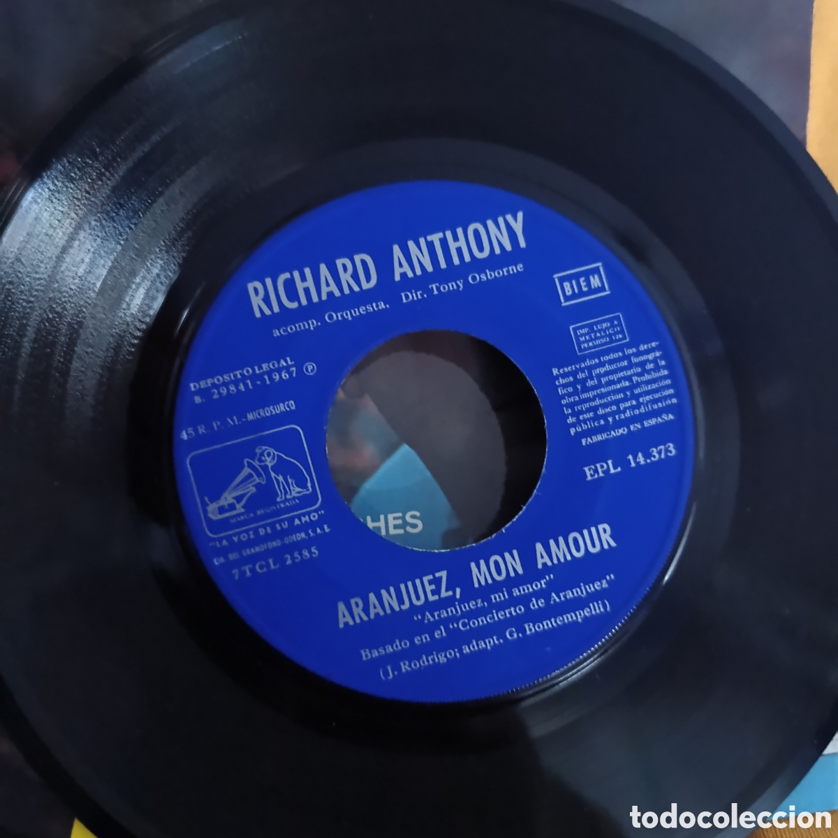 Discos de vinilo: Richard Anthony &rdquo;Aranjuez, Mon Amour&rdquo;.&nbsp;vinilo EP - Foto 3