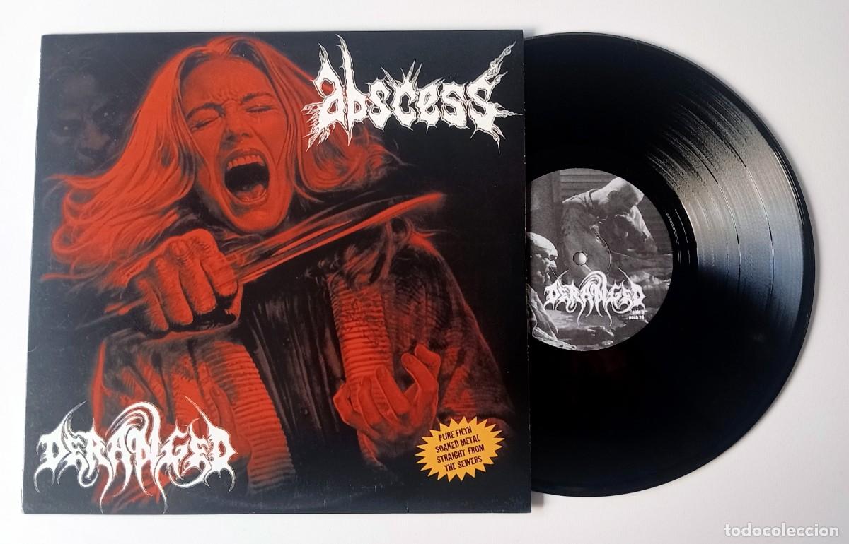 Discos de vinilo: LP SPLIT: ABSCESS - DERANGED - Foto 3