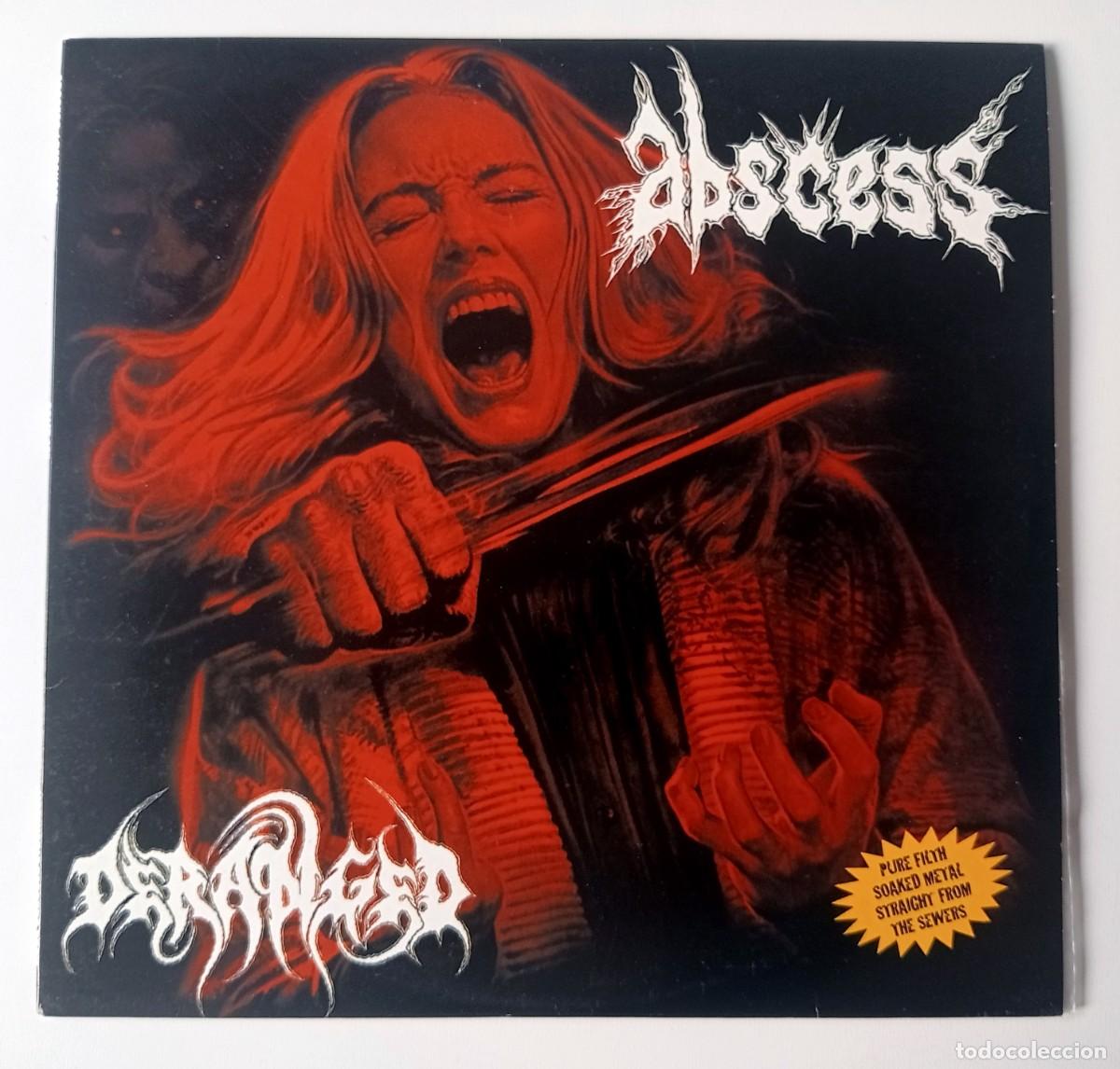 Discos de vinilo: LP SPLIT: ABSCESS - DERANGED - Foto 1