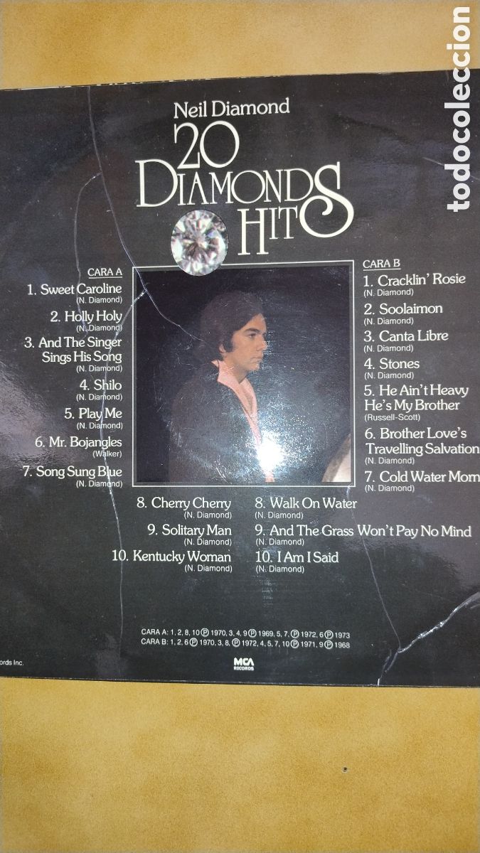 Discos de vinilo: Neil Diamond LP veinte diamonds hits - Foto 2
