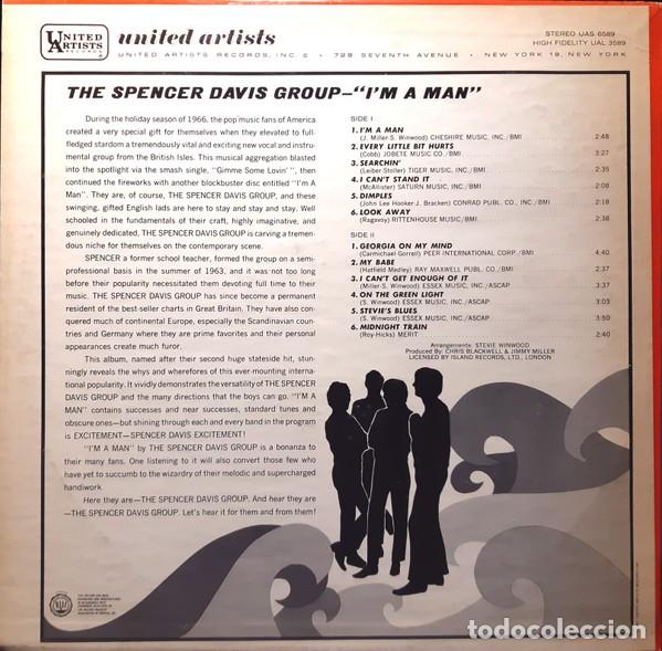 Discos de vinilo: THE SPENCER DAVIS GROUP I&acute;M A MAN LP (1967) - Foto 2