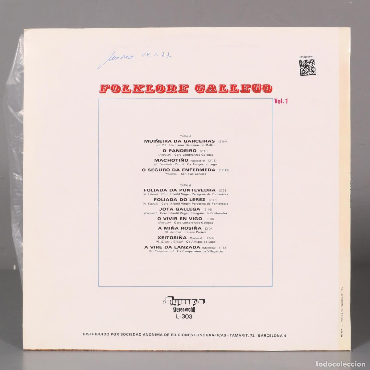 Discos de vinilo: LP. Various &ndash; Folklore Gallego Vol. 1 - Foto 2