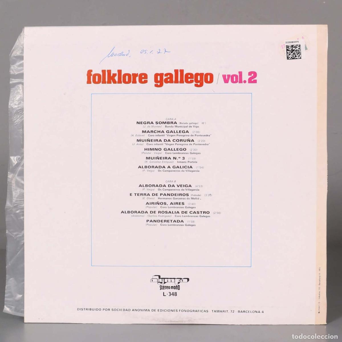 Discos de vinilo: LP. Various &ndash; Folklore Gallego / Vol.2 - Foto 2