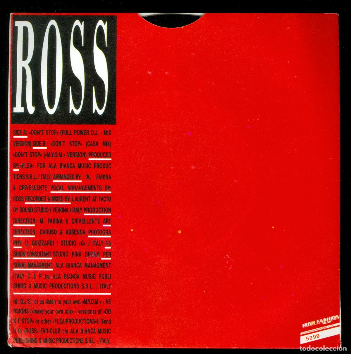 Discos de vinilo: ROSS DONT STOP SINGLE 1987 - Foto 2