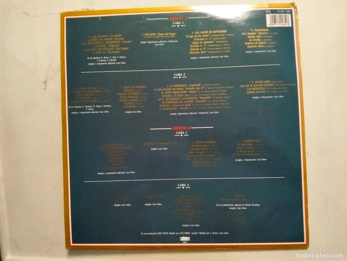 Discos de vinilo: DISCO DOBLE VINILO LP, LUIS COBOS - MI DISCO DE ORO, EPIC 1991 - Foto 2