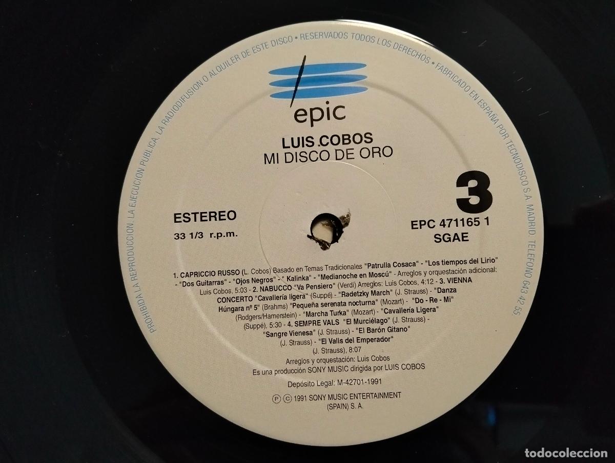 Discos de vinilo: DISCO DOBLE VINILO LP, LUIS COBOS - MI DISCO DE ORO, EPIC 1991 - Foto 8