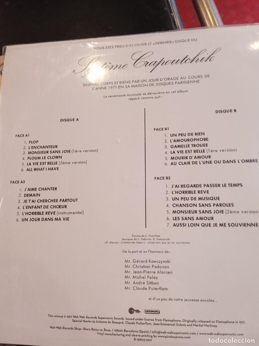 Discos de vinilo: LE SYSTEME CRAPOUTCHIK- FLOP. LP DOBLE. REED. - Foto 2