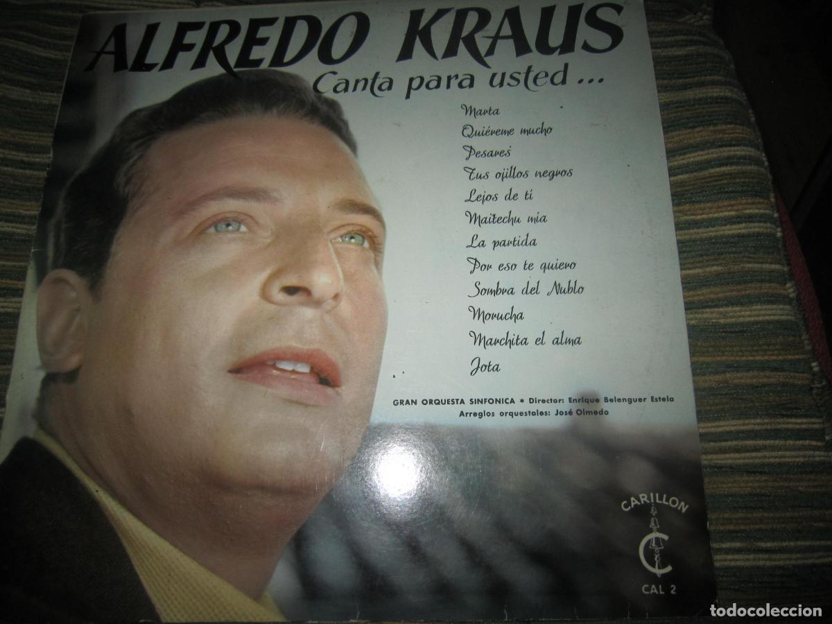 Disques de vinyle: ALFREDO KRAUS - CANTA PARA USTED LP - ORIGINAL ESPA&Ntilde;OL - CARILLON RECORDS 1959 - MONOAURAL -