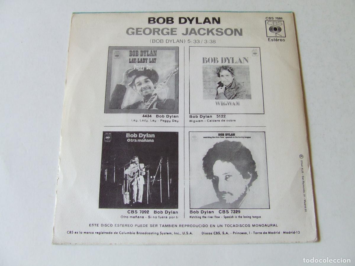 Discos de vinilo: SINGLE VINILO BOB DYLAN GEORGE JACKSON EDICI&Oacute;N ESPA&Ntilde;A 1971 - Foto 2