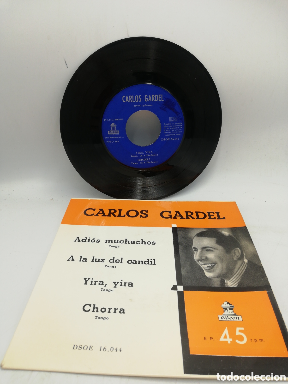 Discos de vinilo: Disco Carlos Gardel. ODEON. 45 R. P. M. - Foto 1