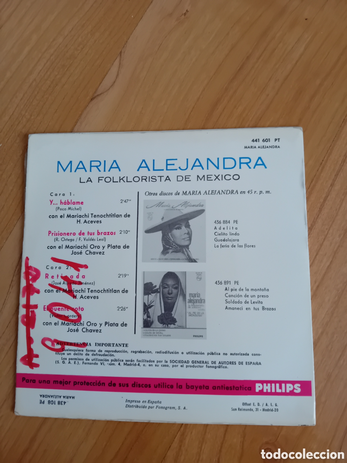 Discos de vinilo: MARIA ALEJANDRA. Y HABLAME - Foto 2