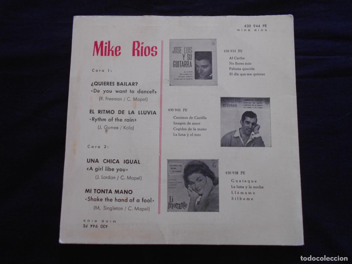 Discos de vinilo: MIKE RIOS // &iquest;QUIERES BAILAR? + 3 - Foto 3
