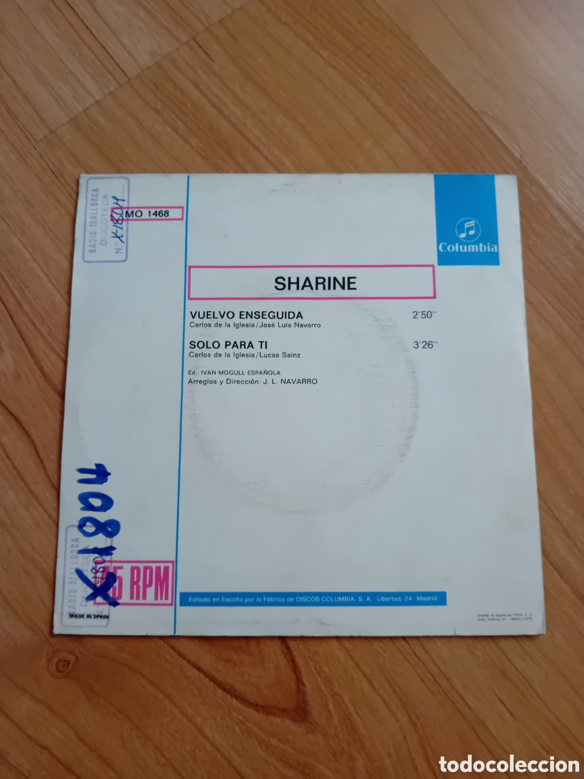 Discos de vinilo: SHARINE. VUELVO ENSEGUIDA - Foto 2