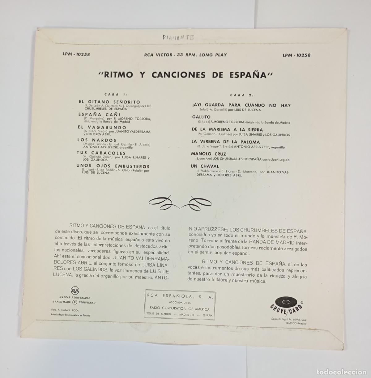 Discos de vinilo: RITMO Y CANCIONES DE ESPA&Ntilde;A. LP TDKDA66 - Foto 2