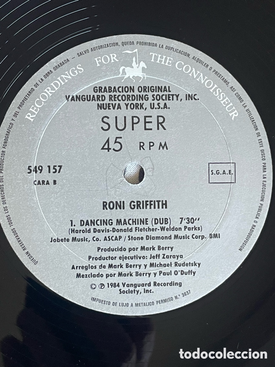 Discos de vinilo: RONI GRIFFITH - Dancing Machine / Maxi-single - Foto 7