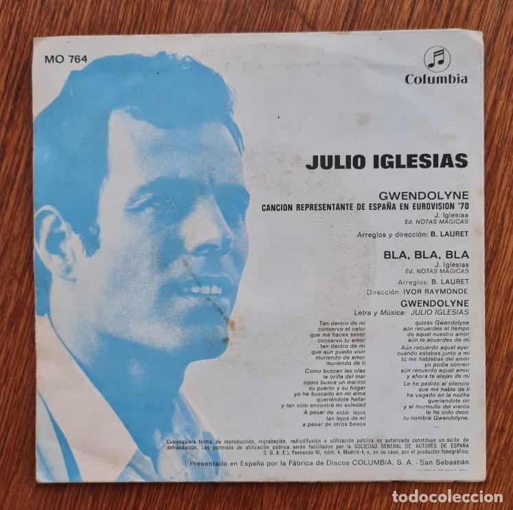 Discos de vinilo: Single Julio Iglesias Gwendolyne - Foto 2