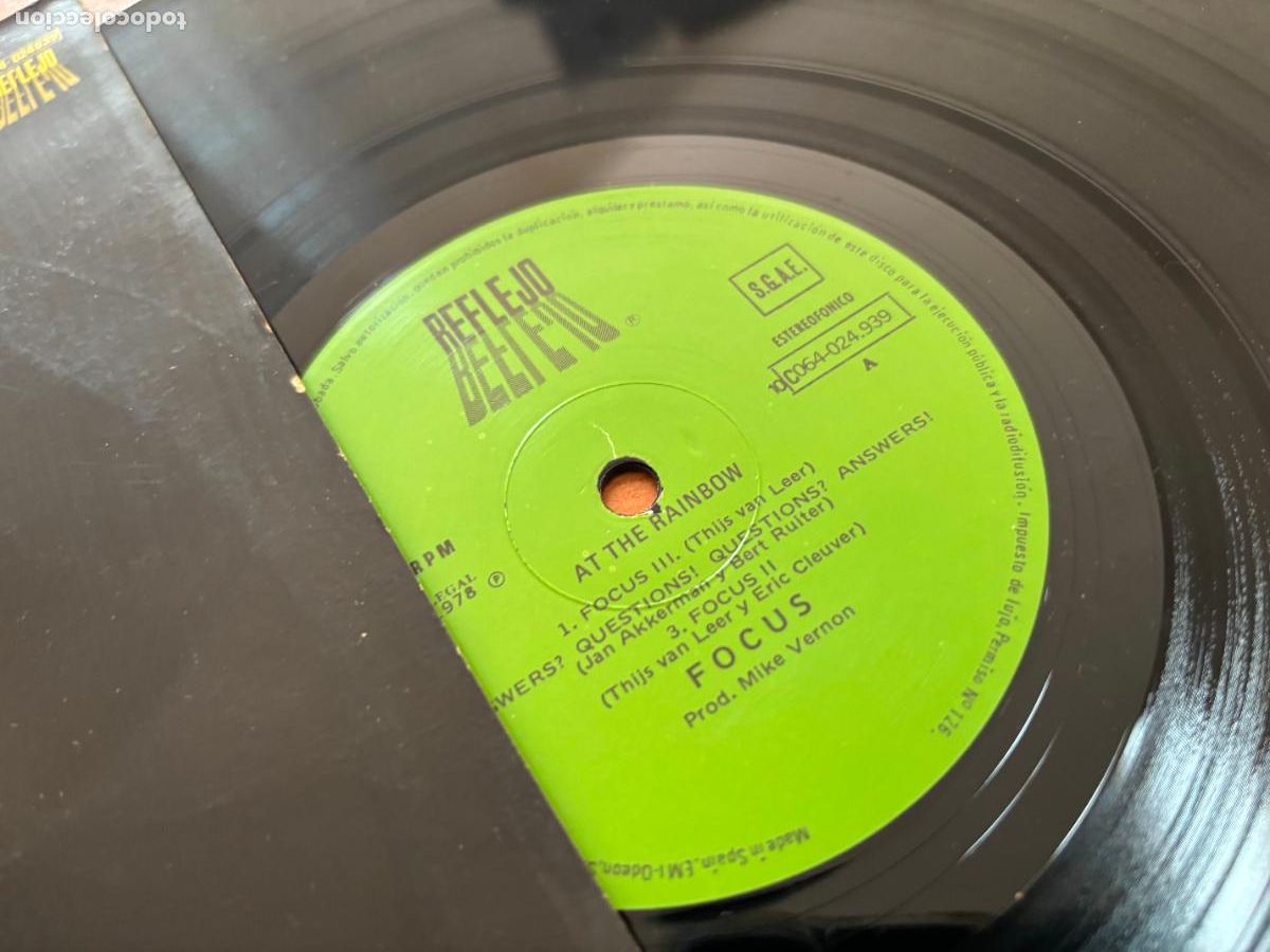 Discos de vinilo: FOCUS (AT THE RAINBOW) LP ESPA&Ntilde;A 1978 (B-54) - Foto 2