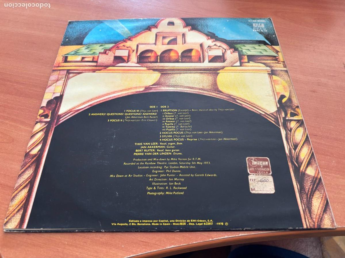 Discos de vinilo: FOCUS (AT THE RAINBOW) LP ESPA&Ntilde;A 1978 (B-54) - Foto 3
