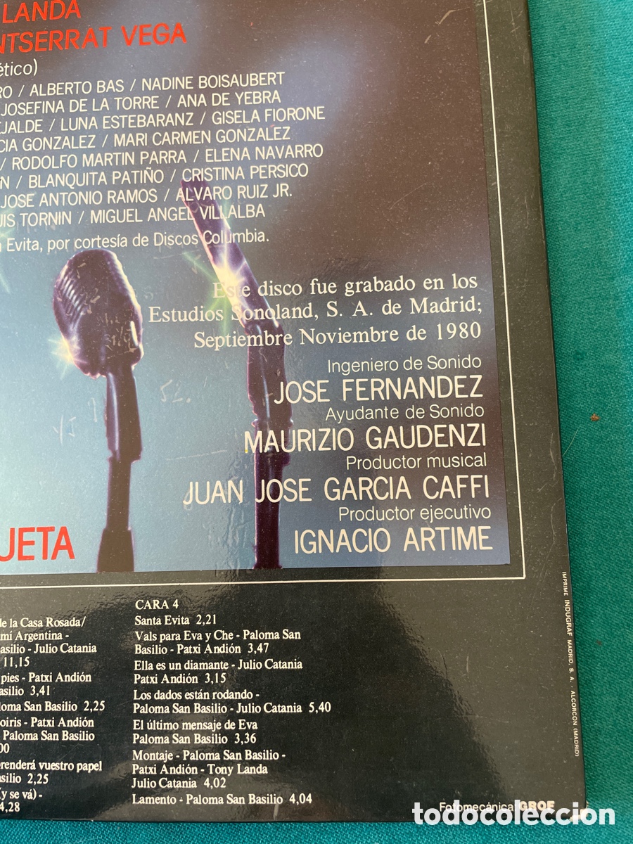 Discos de vinilo: Evita version original en Espa&ntilde;ol vinilo 1980 - Foto 7